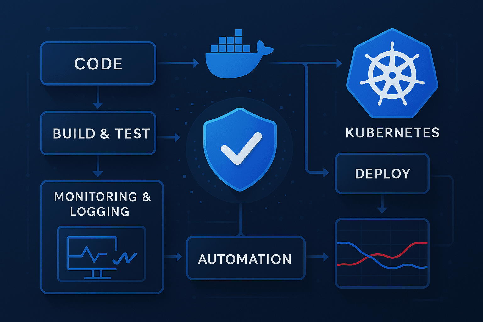 DevOps automation pipeline and continuous delivery workflow